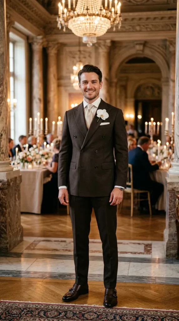 Espresso Brown Double-Breasted Suit