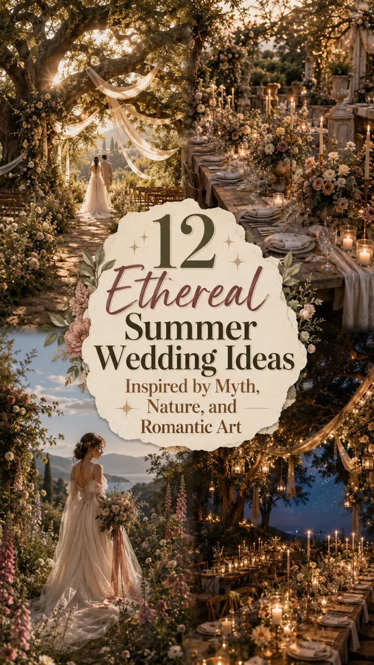 Ethereal Summer Wedding Ideas Inspired by Myth, Nature, and Romantic Art