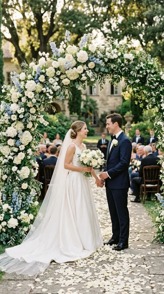 Exchange Vows Beneath a Blooming Floral Arch