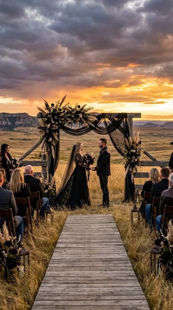 Exchange Vows on an Open Prairie at Sunset