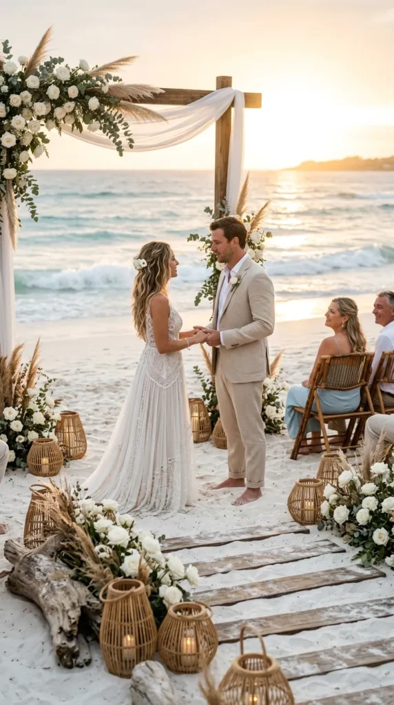 Exchange Vows on the Shore at Sunset