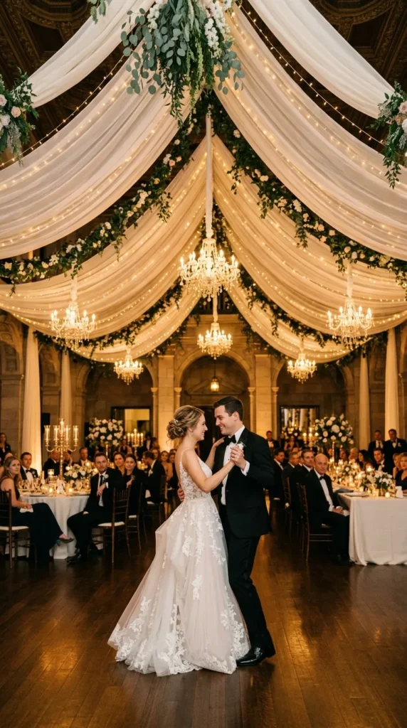 Floating Fabric Canopy Above the Dance Floor
