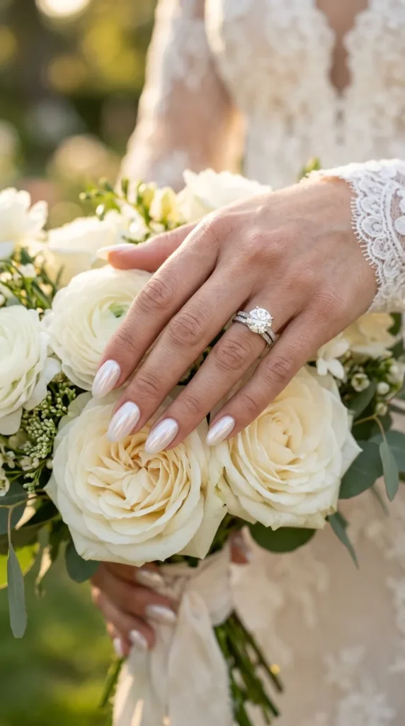 Glazed Milky White Nails