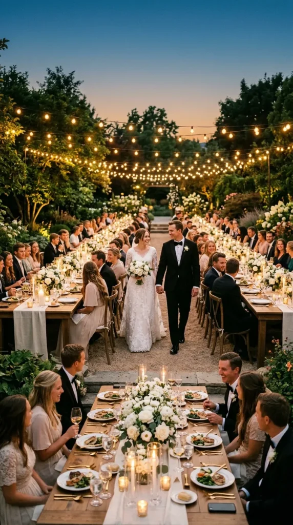 Hang Café String Lights Above the Reception