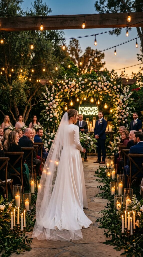 Highlight the Aisle with Late Summer Lighting