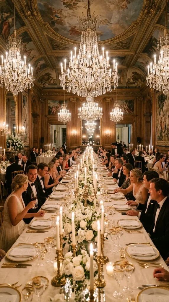 Host Dinner Beneath Crystal Chandeliers