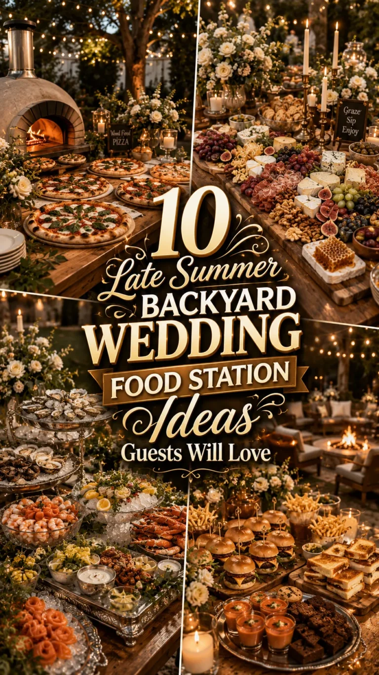 Late Summer Backyard Wedding Food Station Ideas Guests Will Love