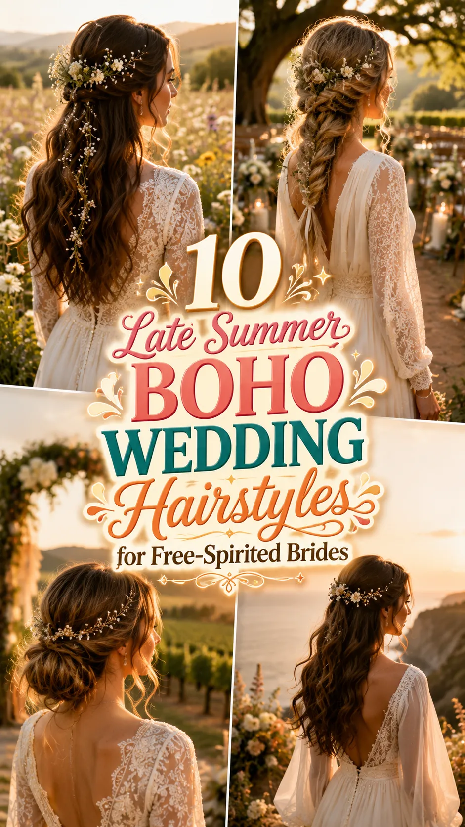 Late Summer Boho Wedding Hairstyles for Free-Spirited Brides