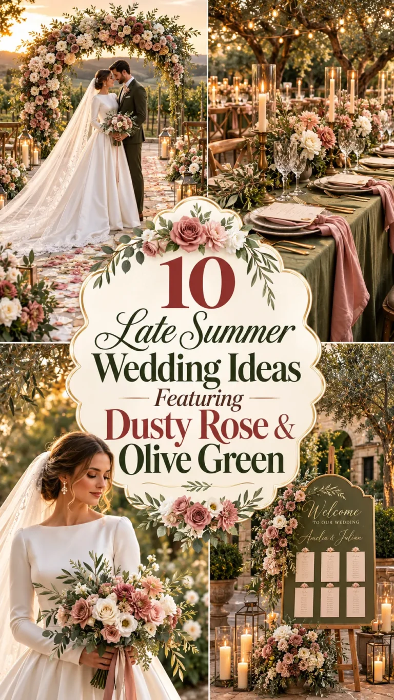 Late Summer Wedding Ideas Featuring Dusty Rose & Olive Green