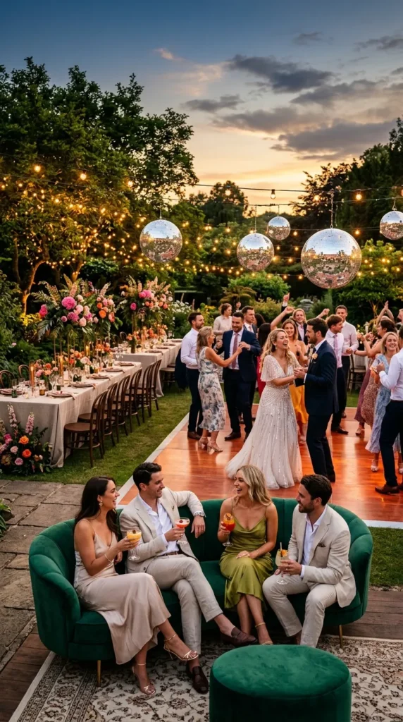 Let the Reception Feel Like a Sunset Disco Garden Party