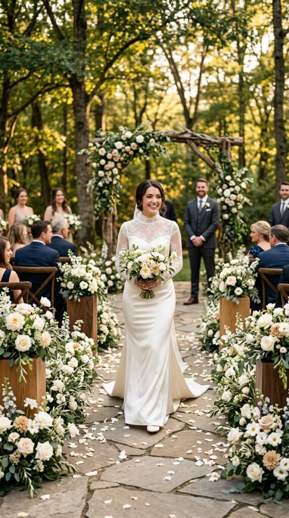 Line the Aisle with Warm Wooden Plinths