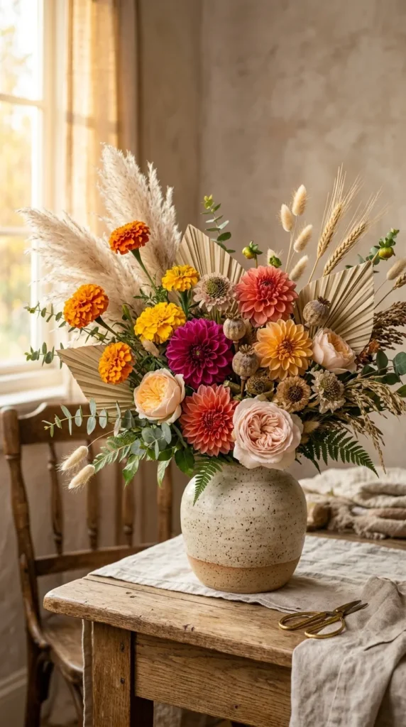 Mix Fresh Flowers with Dried Botanicals