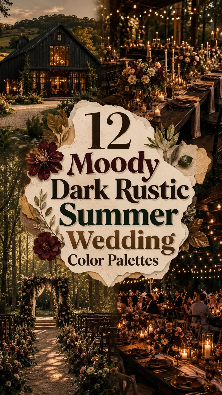 Moody Dark Rustic Summer Wedding Color Palettes