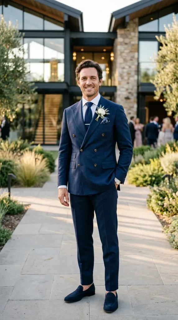 Navy Suit with Contemporary Details