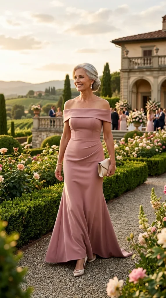 Off-the-Shoulder Minimalist Gown