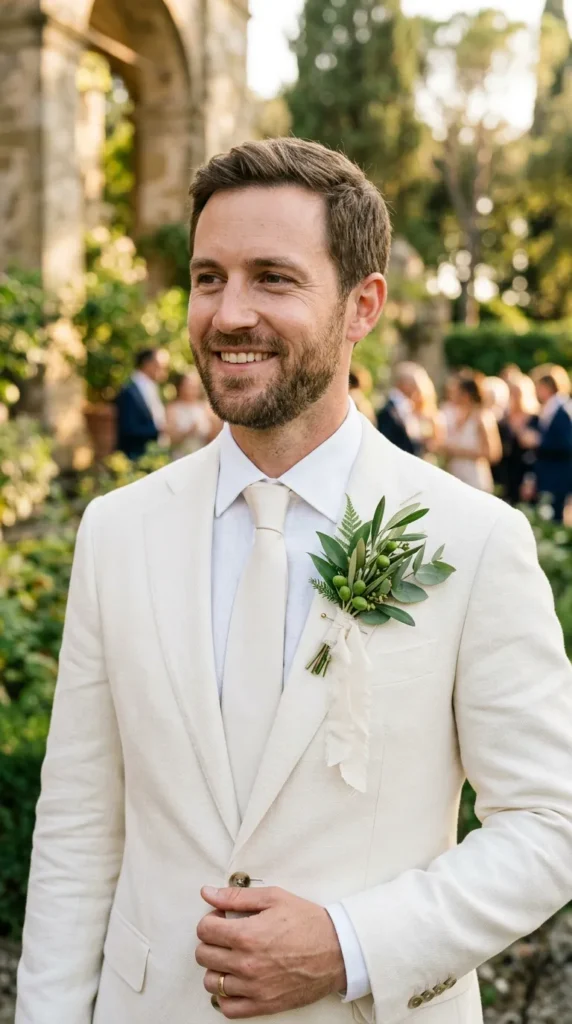 Olive Branch & Greenery Boutonniere