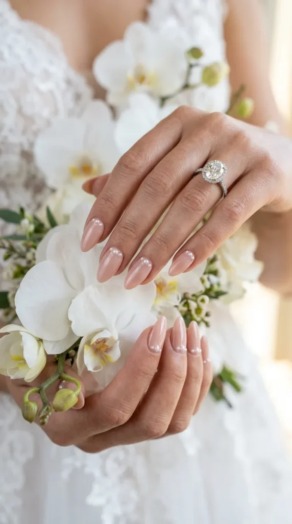 Pearl Accent Nails