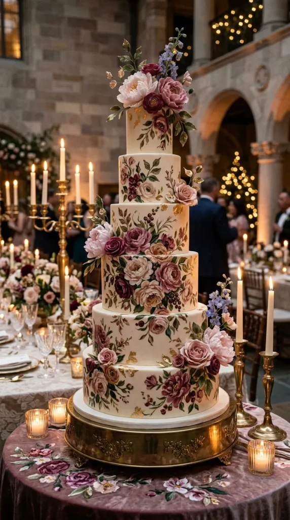 Romantic Floral Oil Painting Cake