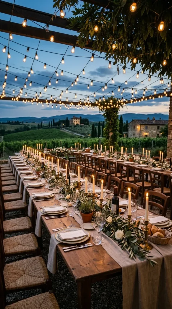 Serve Dinner Beneath String Lights