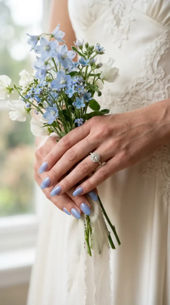 Sheer Bluebell Nails