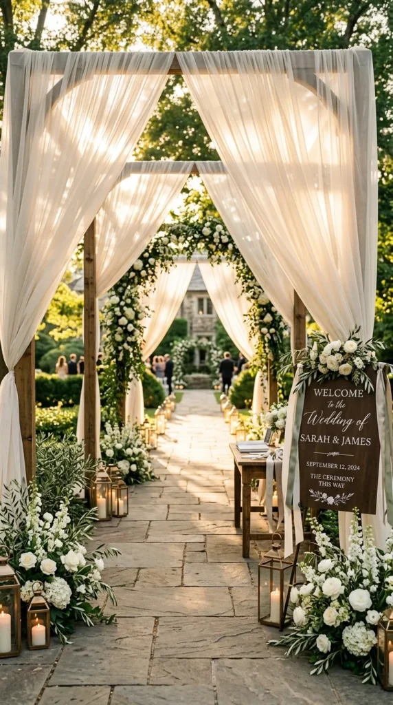 Sheer Fabric Aisle Entrance