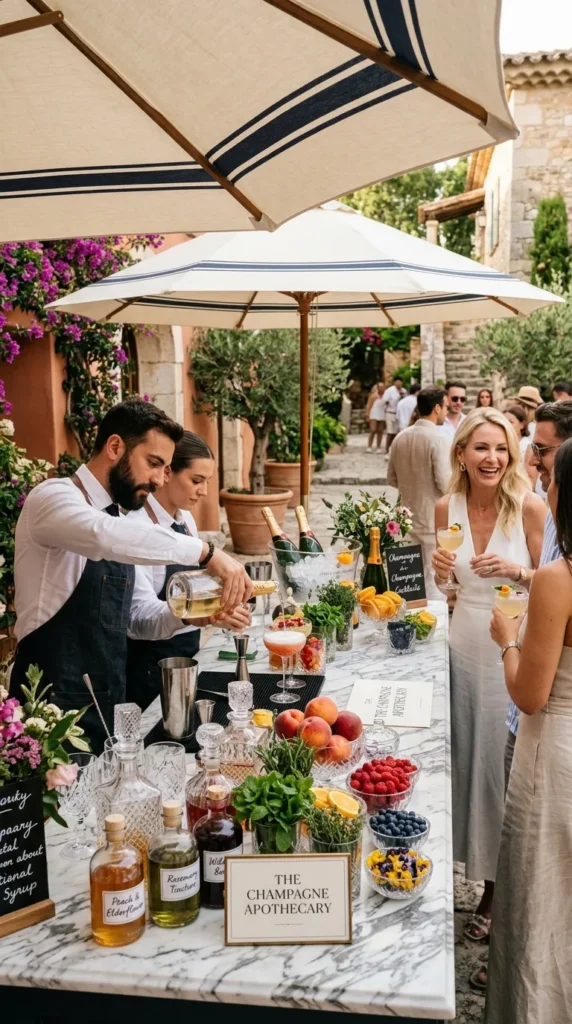 Signature Champagne Cocktail Station