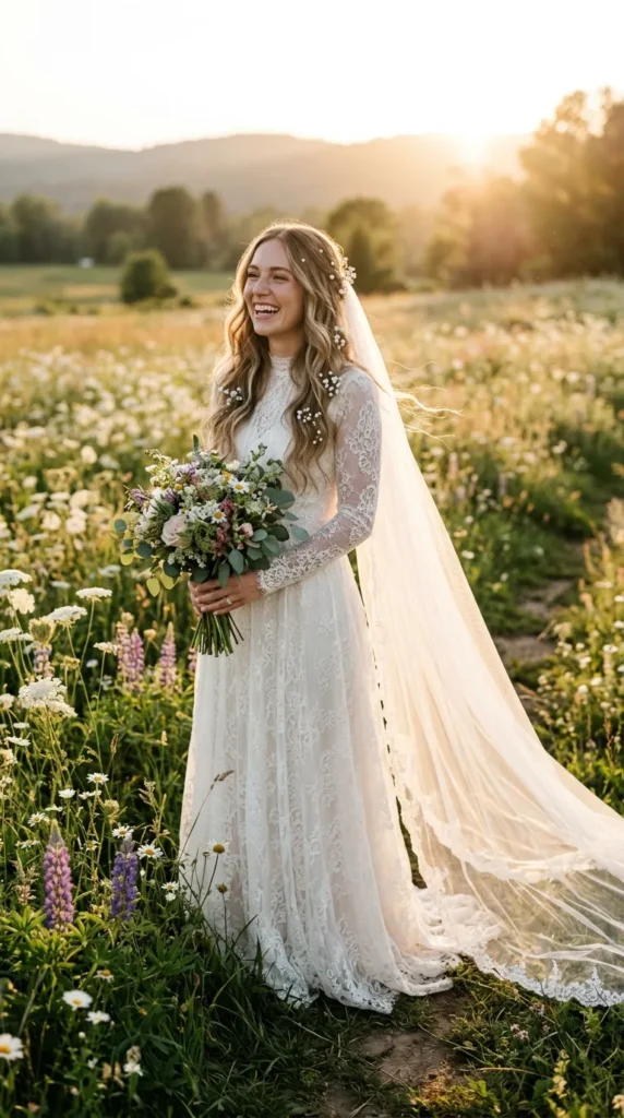 Soft Textured Waves with Baby's Breath
