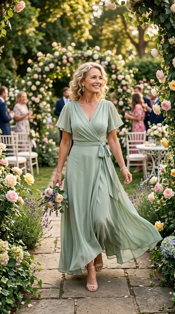 Soft Wrap Dress with Flutter Sleeves