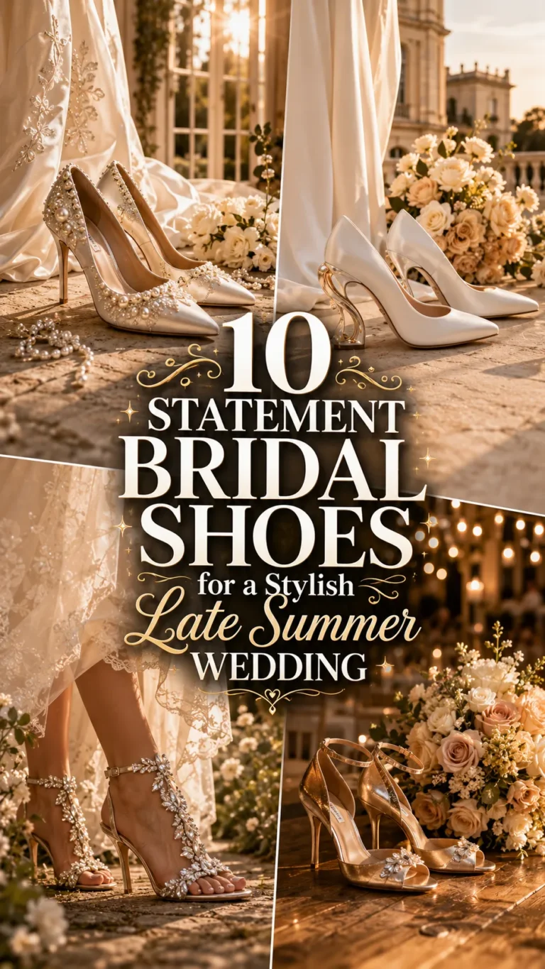 Statement Bridal Shoes for a Stylish Late Summer Wedding