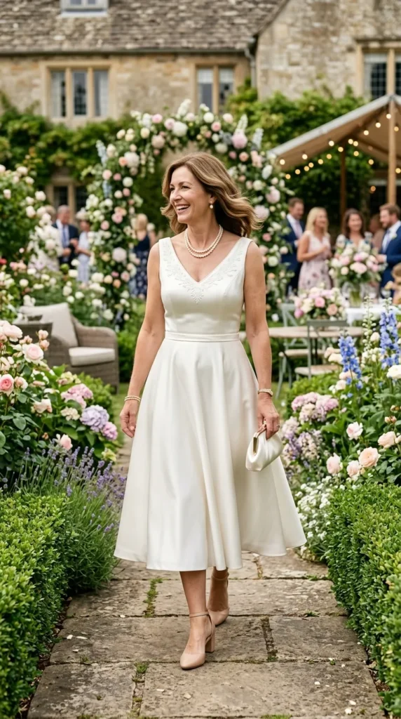 Tea-Length Satin Dress