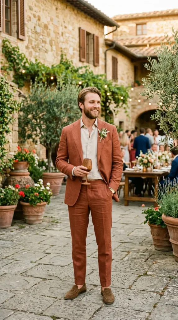 Terracotta Suit for Mediterranean Charm