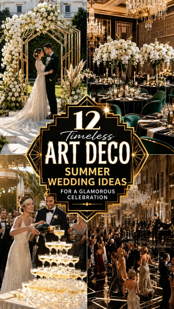 Timeless Art Deco Summer Wedding Ideas for a Glamorous Celebration