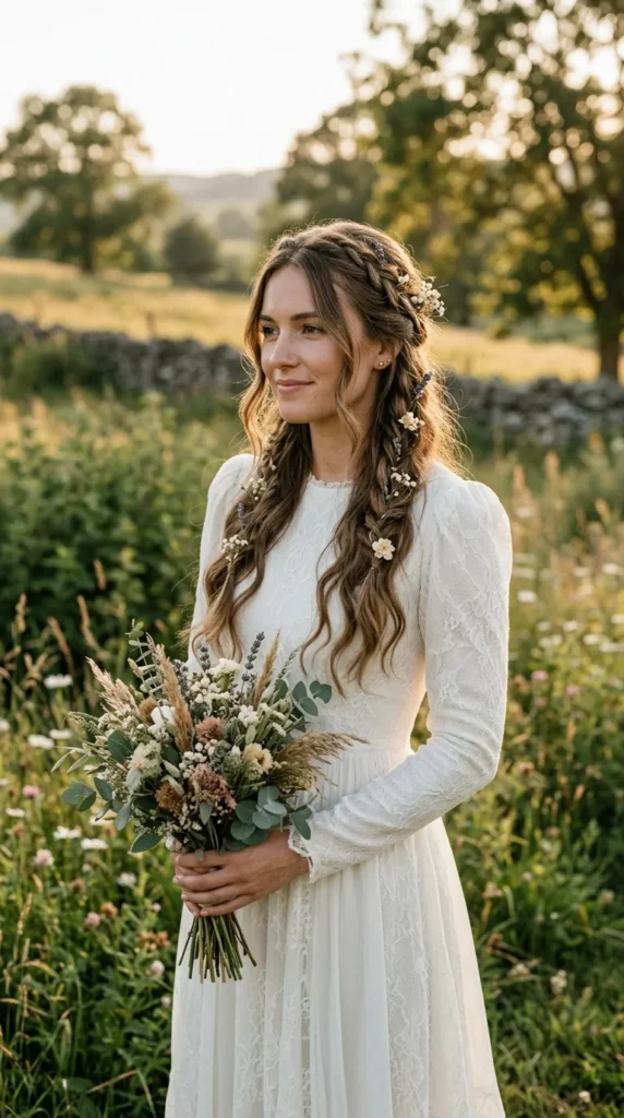 Boho Half-Up Hairstyle with Loose Braids