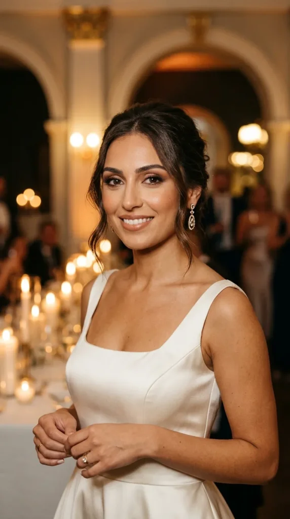 Bronzed Neutral Glam for an Evening Wedding