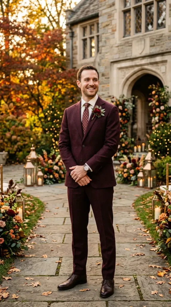 Burgundy or Wine-Colored Suit