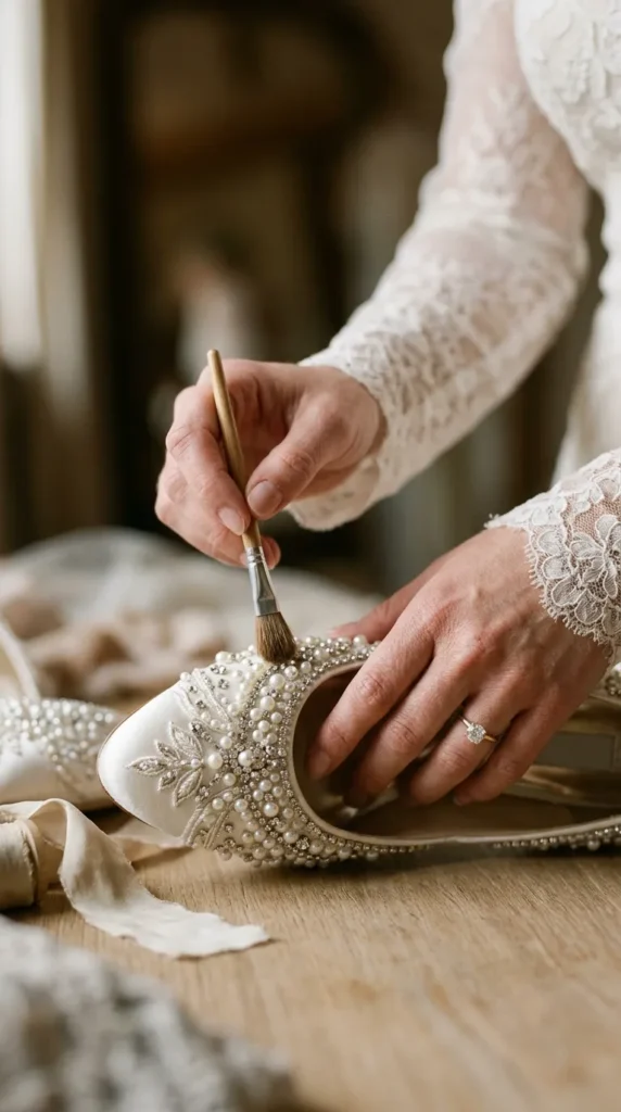Clean Embellished Shoes Around the Details
