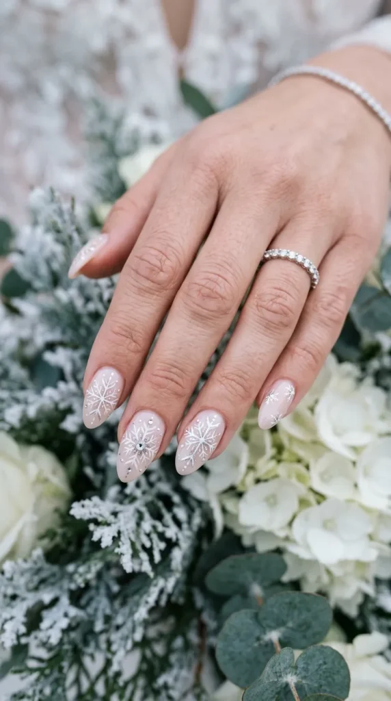 Delicate Snowflake Nail Art
