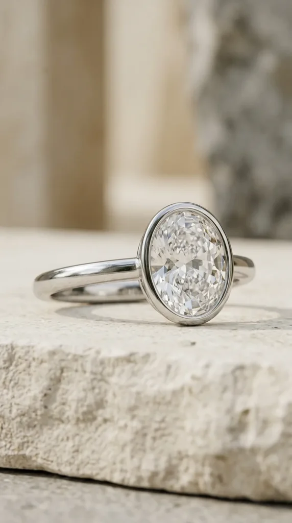 Diamond Bezel-Set Engagement Ring