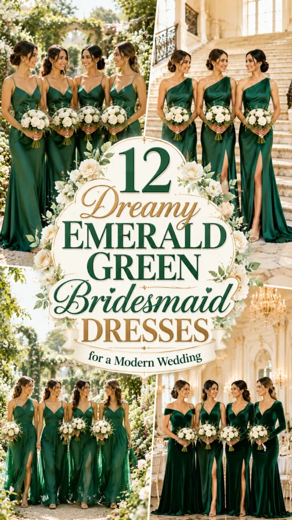 Dreamy Emerald Green Bridesmaid Dresses for a Modern Wedding