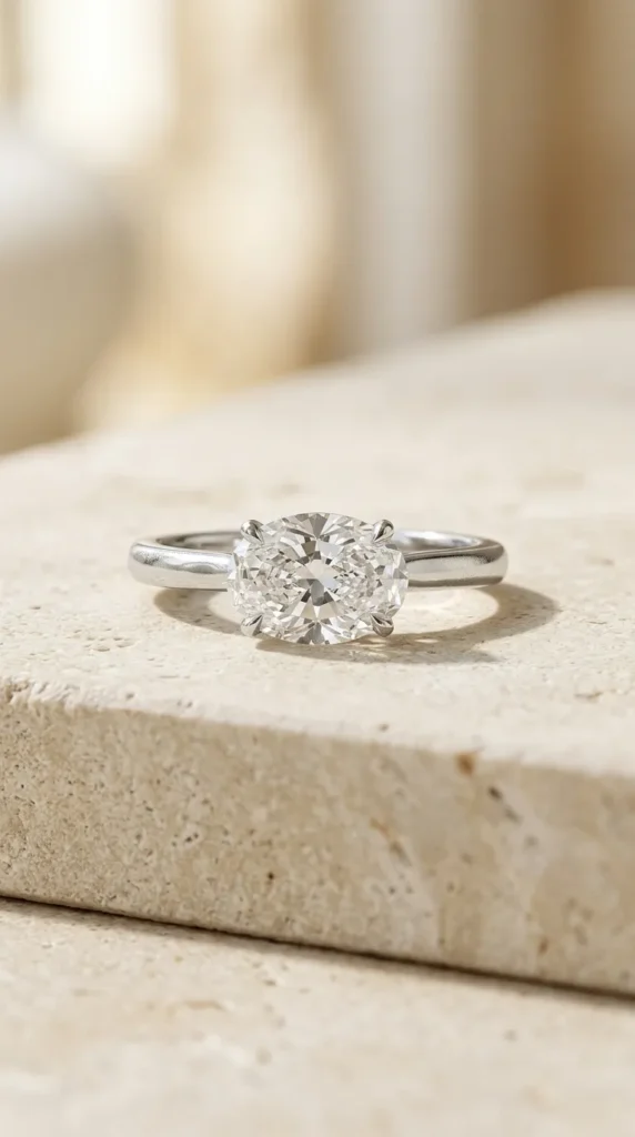 East-West Diamond Engagement Ring
