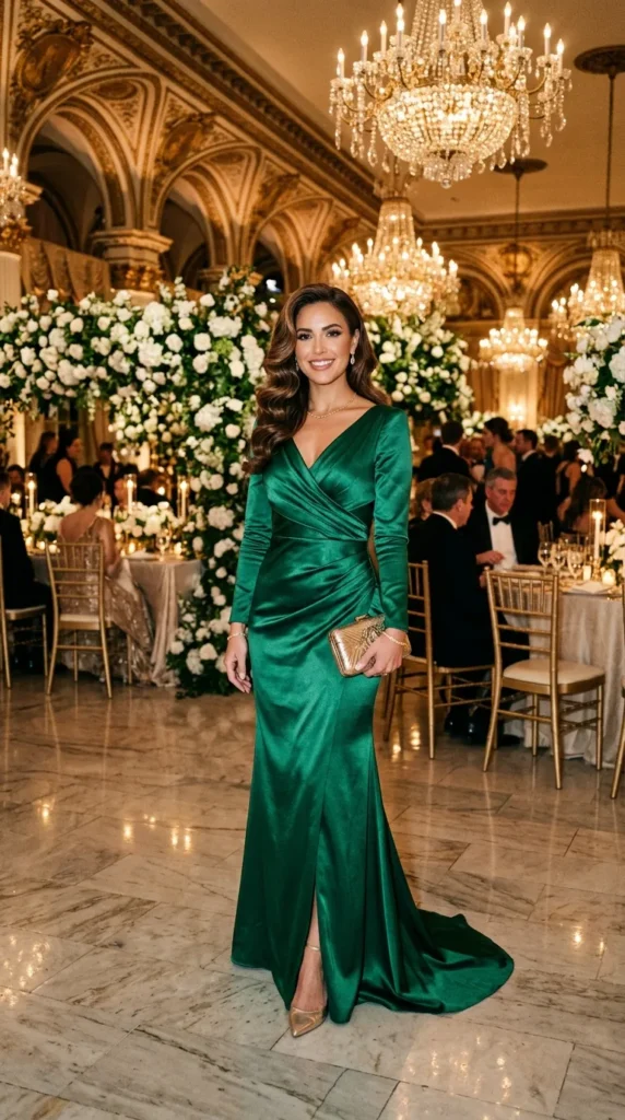 Emerald Green & Champagne Gold for Evening Elegance