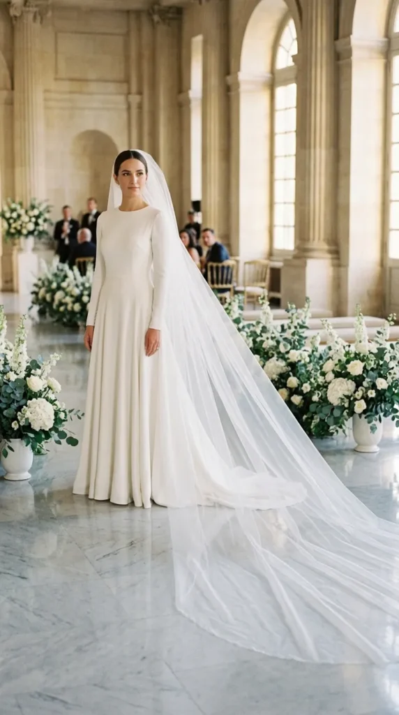 Extra-Long Veil With a Completely Minimal Finish