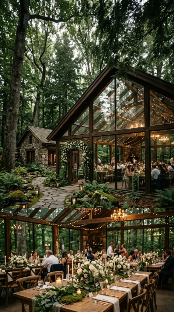 Forest Retreat with a Glass Reception Hall