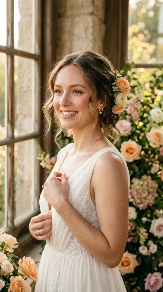 Fresh Peach-Neutral Makeup for a Romantic Glow
