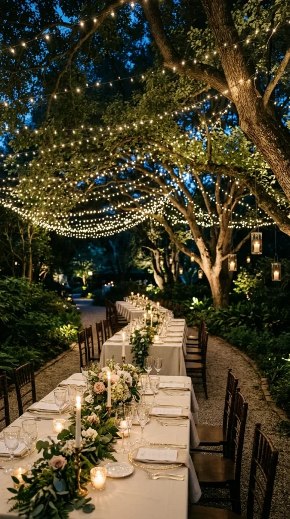 Hang Twinkling Lights Above the Reception