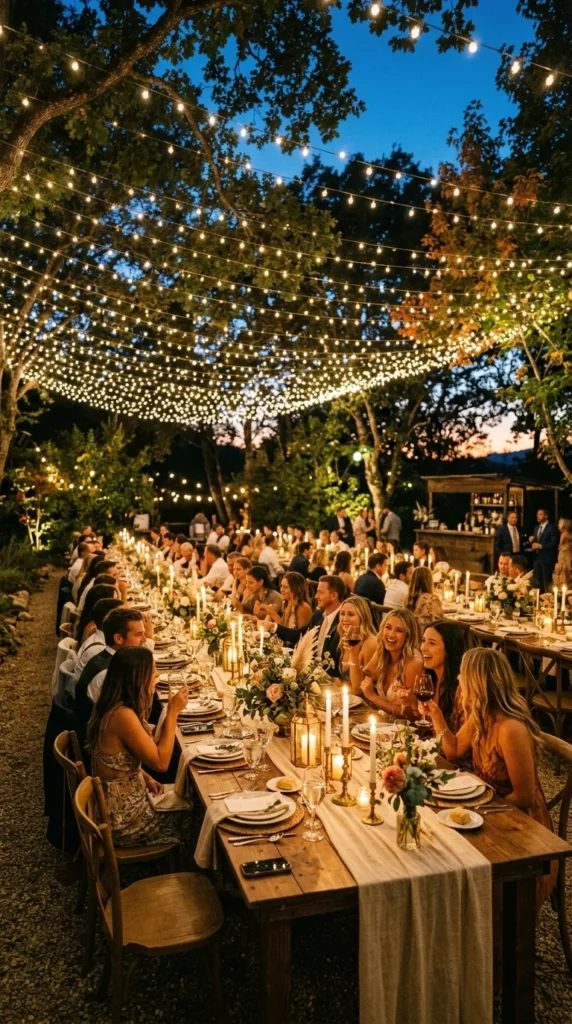 Hang Warm Lights Above the Reception