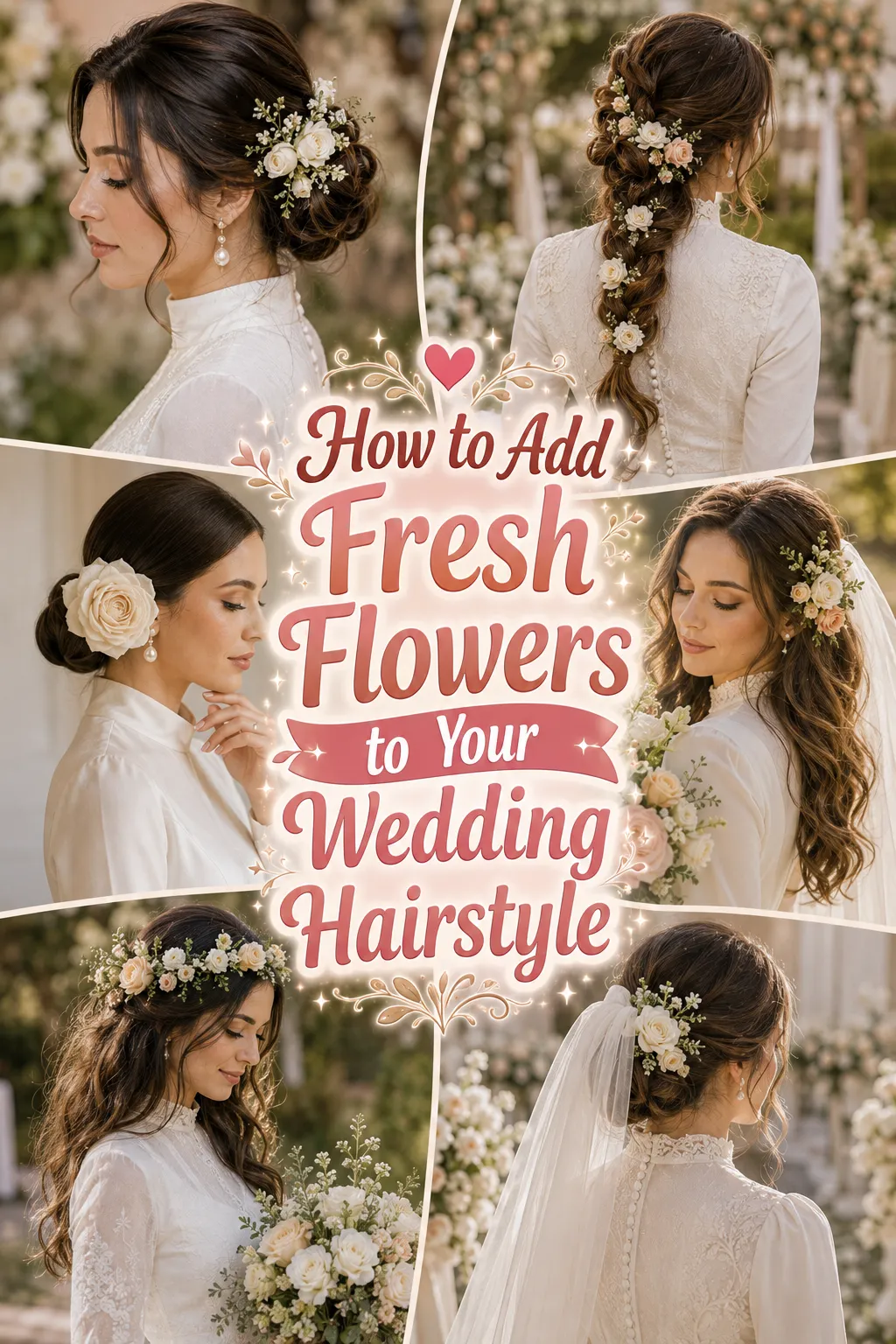 How to Add Fresh Flowers to Your Wedding Hairstyle