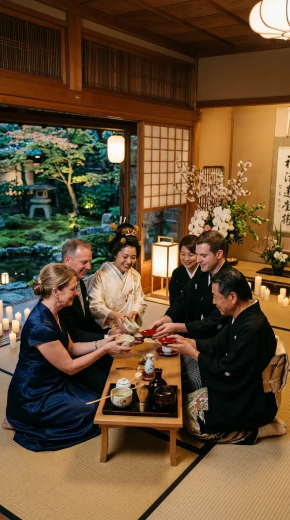 Include Symbolic Tea or Sake Traditions