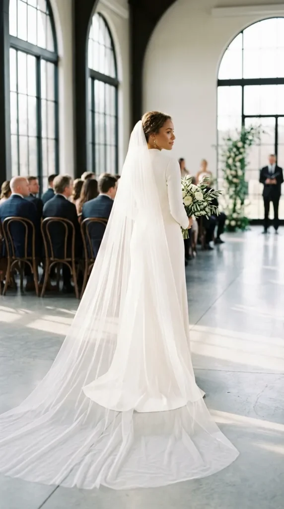 Long Cathedral Veil With No Embellishment