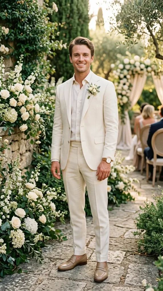 Monochromatic Cream Suit